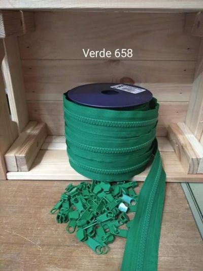Fecho Zipper | Malha 5 | Injectado | Verde 658
