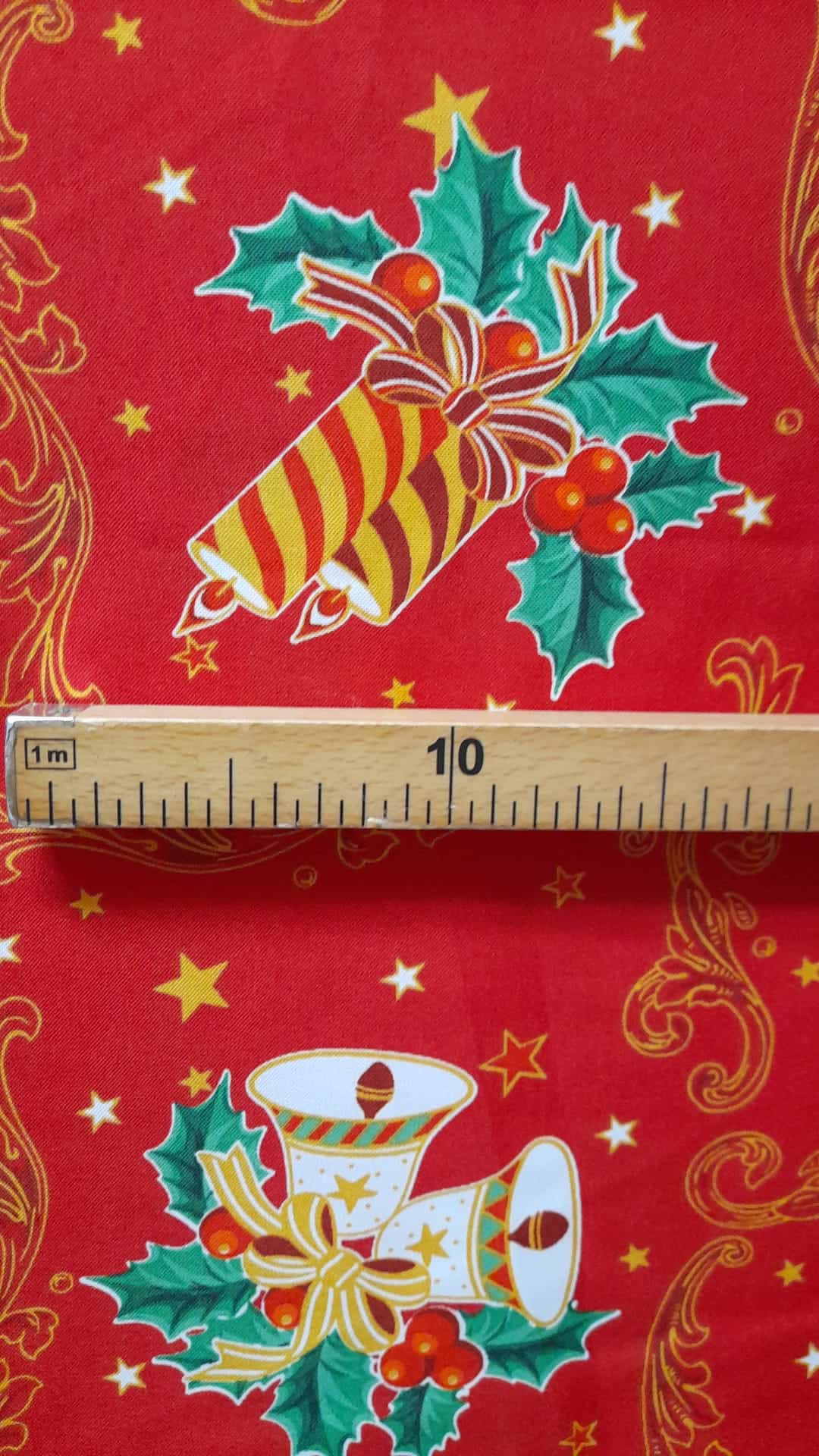 Tecido 100% Poliéster | Toalhas | Natal | Velas | Sinos | Bolas - Imagen 2