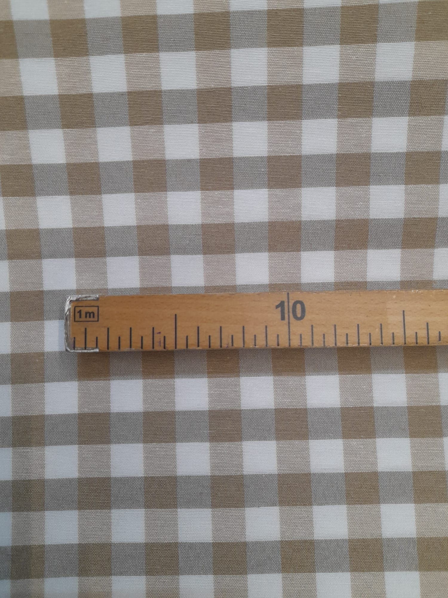 Tecido 100% Algodão | Xadrez | Bege - Imagen 4