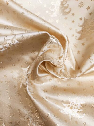 Tecido 100% Poliéster | Toalha | Natal | Lurex Dourado | Árvore de Natal