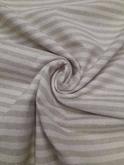 Linho Alentejano | Risca Bege/Cru | Lurex Dourado