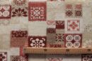 Tecido Loneta | Estampado | Azulejos | Bordô