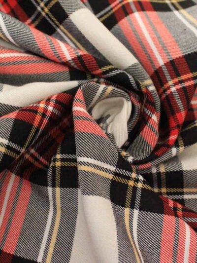 Xadrez Escocês | Tartan | Branco | Vermelho