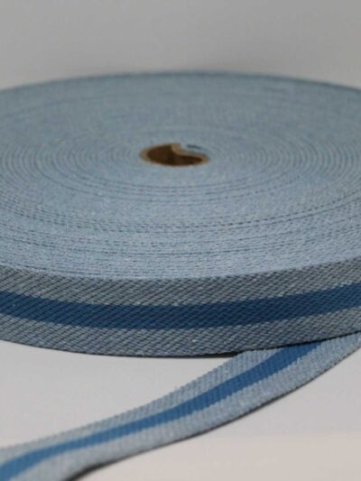 Precintas Riscas | Algodão | 3cm<span> - </span>Azul Médio/Azul Ganga