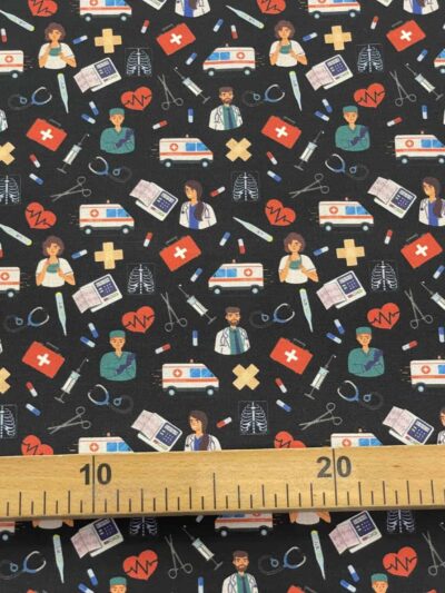 Tecido Algodão | Temática Profissões | Medicina